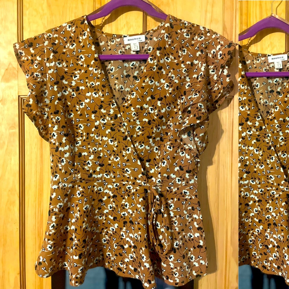 Brown and Floral Top